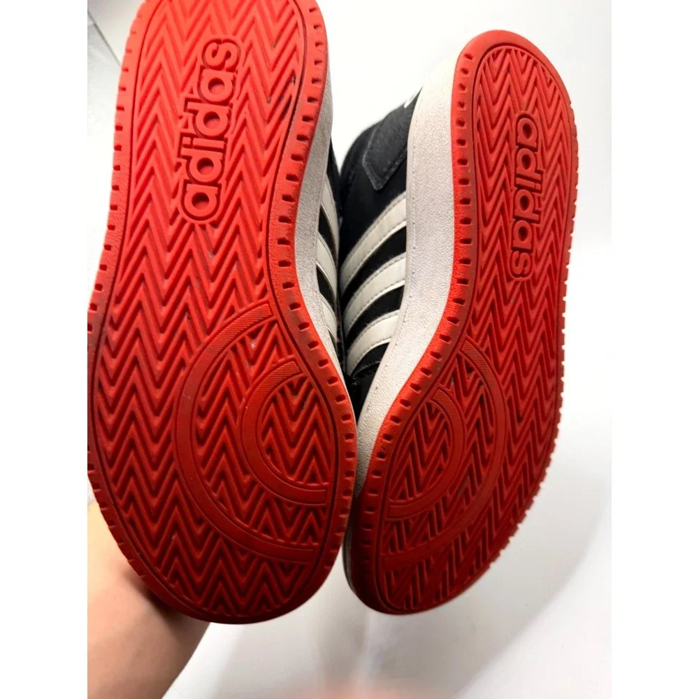 Adidas Hoops 2.0 Mid B75743 Kids 5 Sneakers Black Hi-Res Red‎ Basketball Shoes